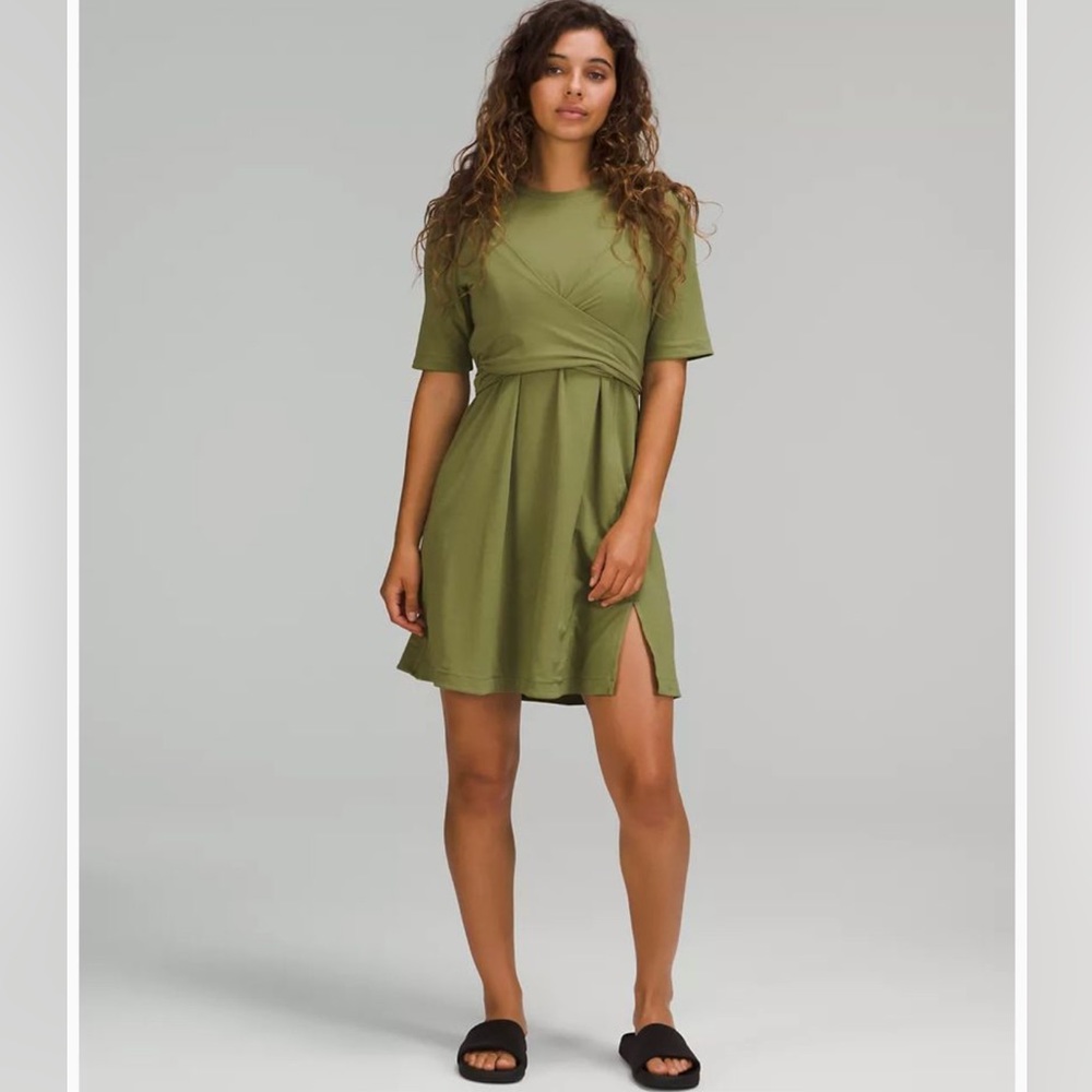 Lululemon Cotton Wrap Front Tee Shirt Dress NEW